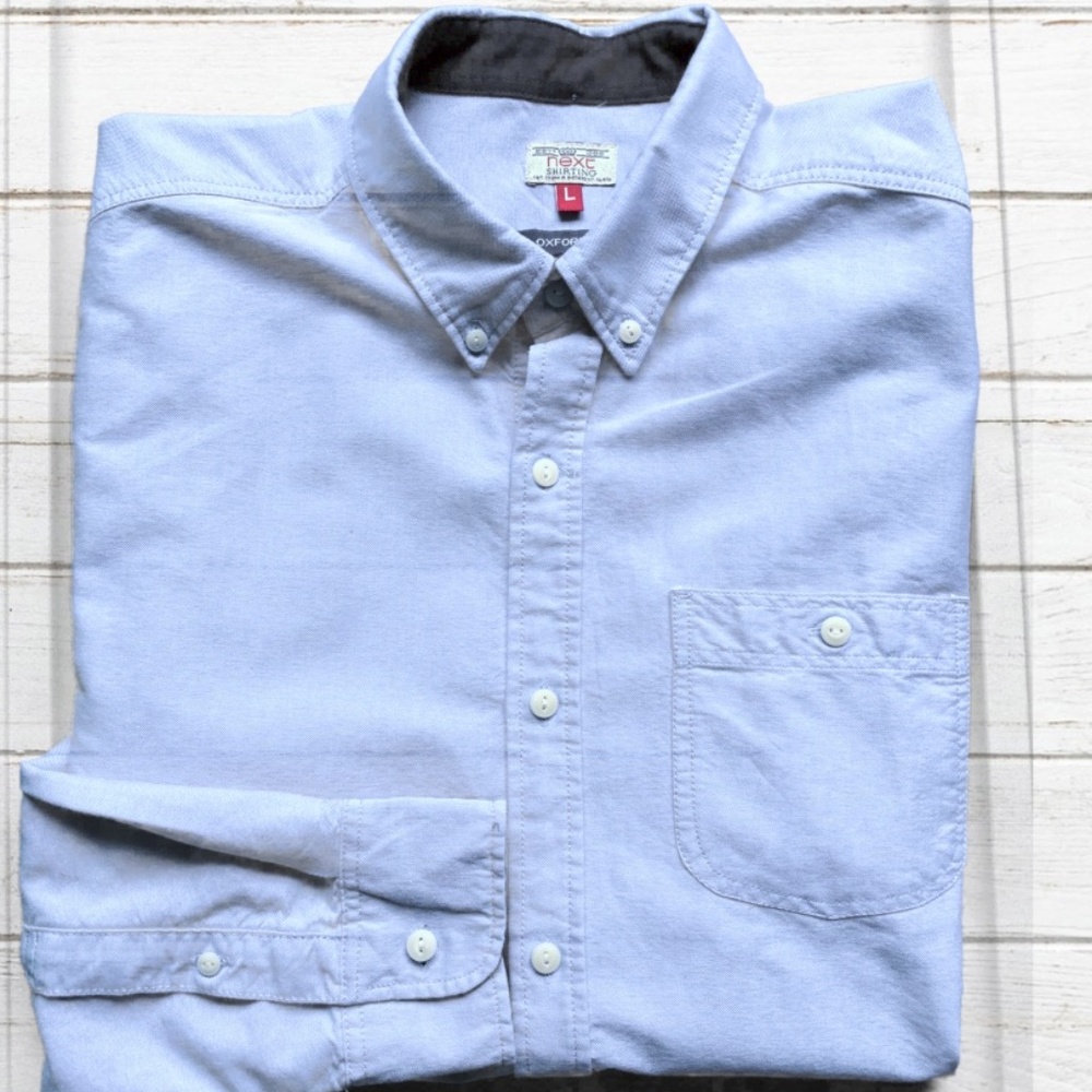 Next UK Casual Long Sleeve Chambray Shirt (NWOT)